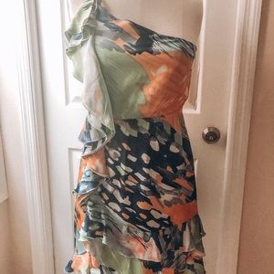 Arden B ruffle one shoulder dress